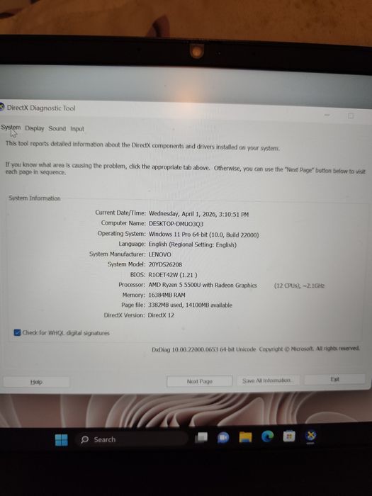 Laptop Lenovo Think Pad E14 Model cu Amprenta 16 GbRam SSD 256 gb