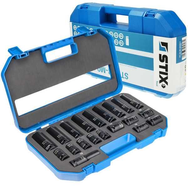 Комплект ударни вложки 1/2″, 20 части, дълги и къси, 10–22 мм – STIX