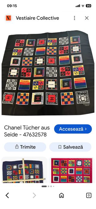 Esarfa loggo Chanel