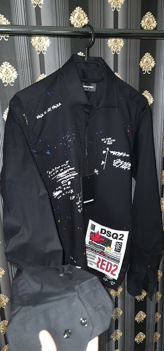Camasa Burberry  / dsquared2 icon alb negru
