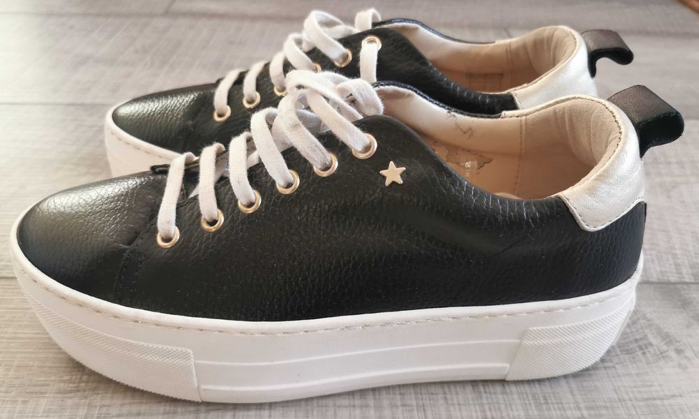 Sneakers Mint Velvet Black Belle Platform Trainers 39