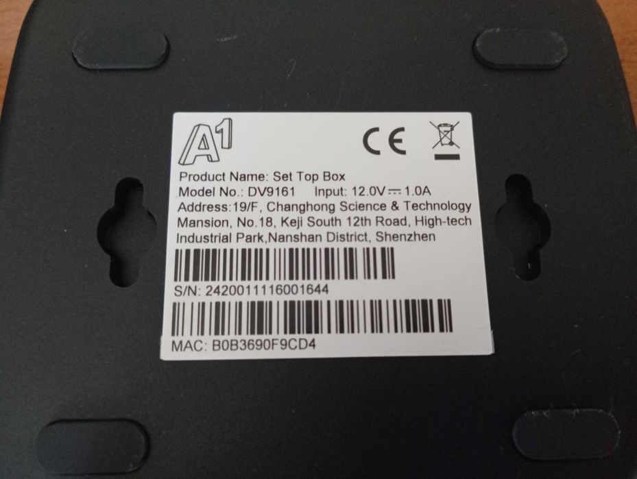 A1 AndroidTV ZTE DV9161