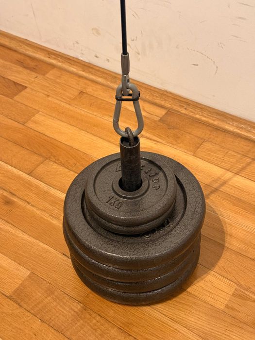 Kit scripete fitness + discuri greutati + sfoara triceps