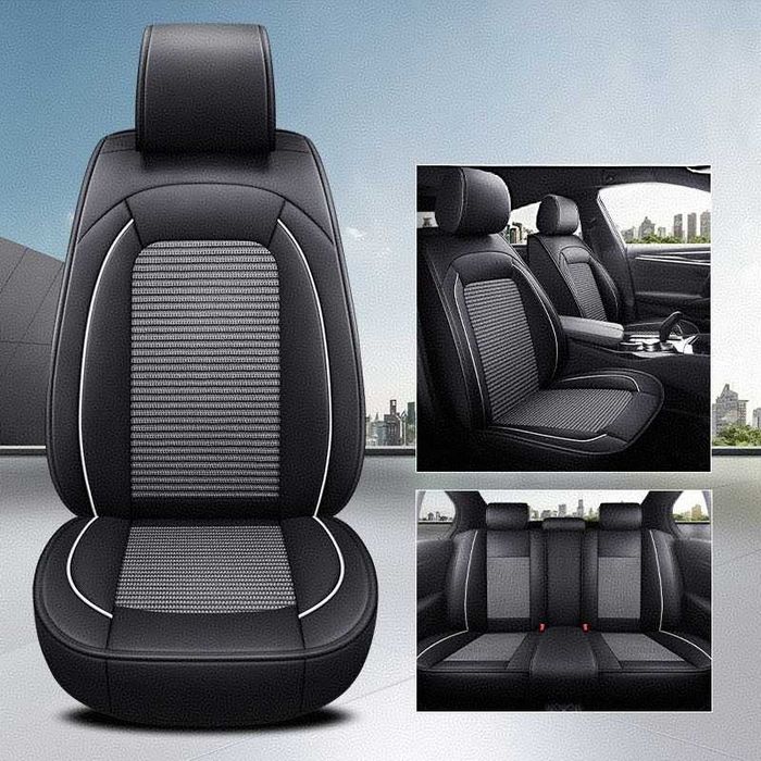 Луксозна универсална автомобилна тапицерия кожа + текстил - различни цветове