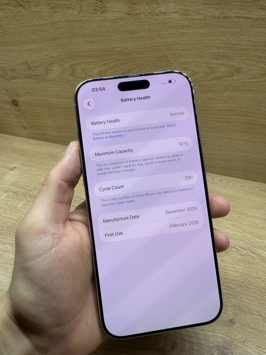 iPhone 16 PRO MAX 256Gb Alb 97% battery life