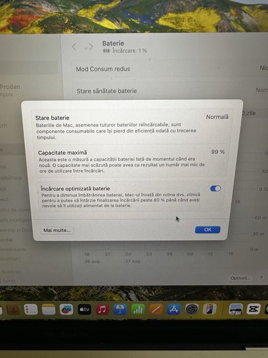 MacBook Air 13″ 2020, M1 8GB/256GB 99% viata baterie, 6 luni garantie Flanco
