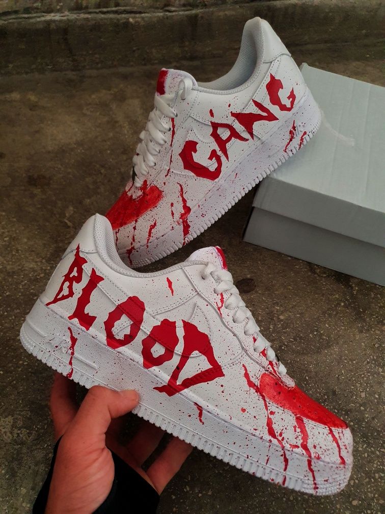 Adidasi nike air force 1 Blood Gang custom nu yeezy jordan adidas