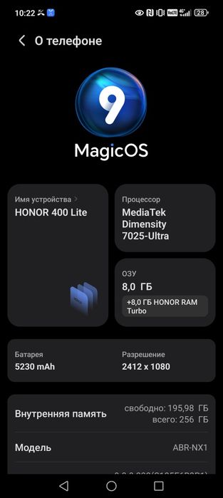 Honor 400 lite 8+8 256g