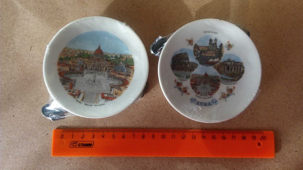 2 сувенирные тарелочки новые, в упаковке, Италия, Рим