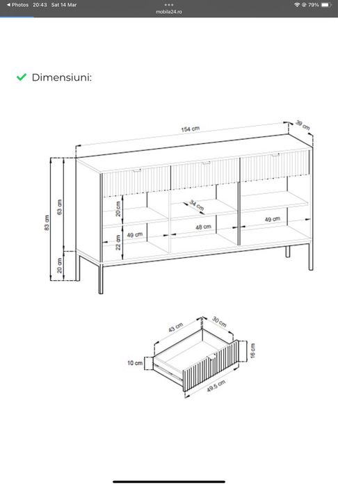 comoda moderna riflata