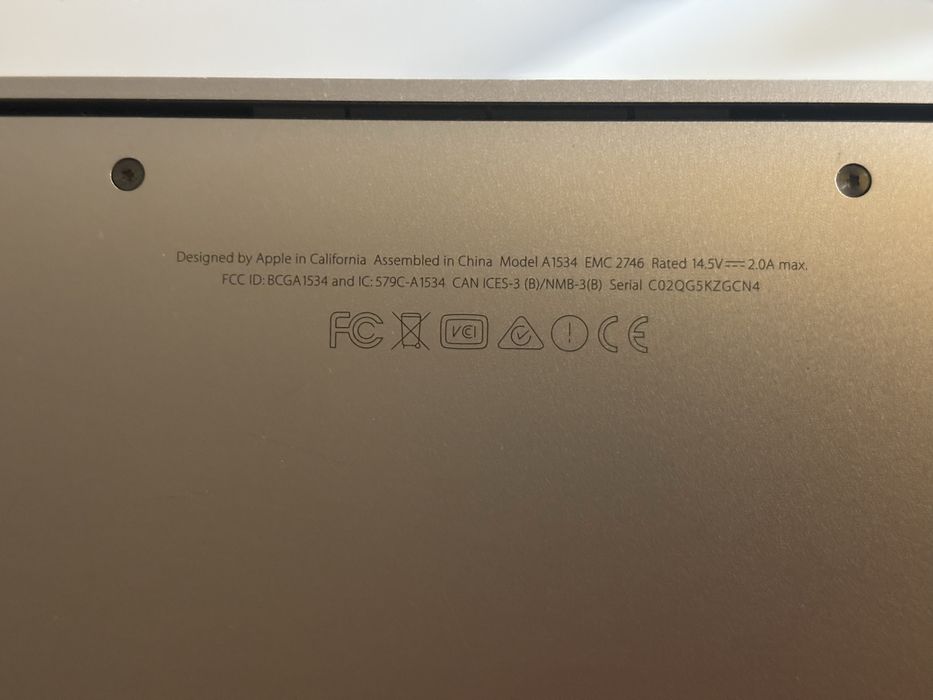 Macbook Retina 12, 8 RAM, 512 SSD