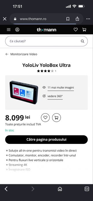 YoloBox Ultra – Video Switcher / Live Streaming – Cage + toate accesoriile