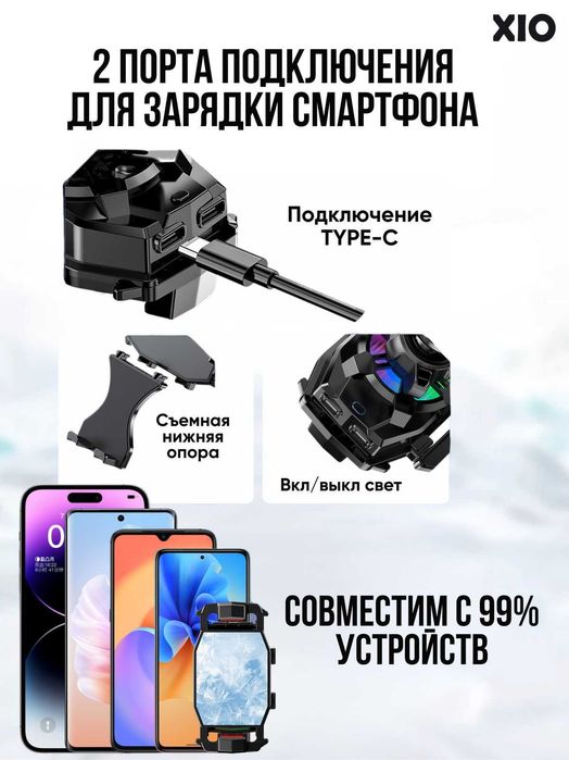 Держатель для смартфона с охлаждающим чипом