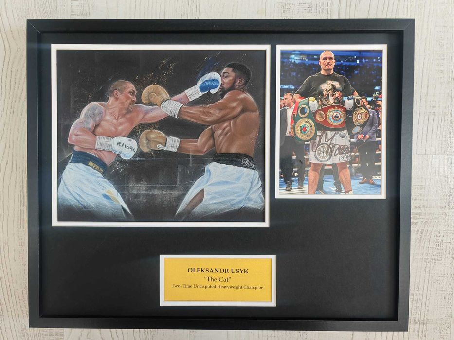 Oleksandr Usyk Mike Tyson memorabilia semnat autograf USYK box boxing