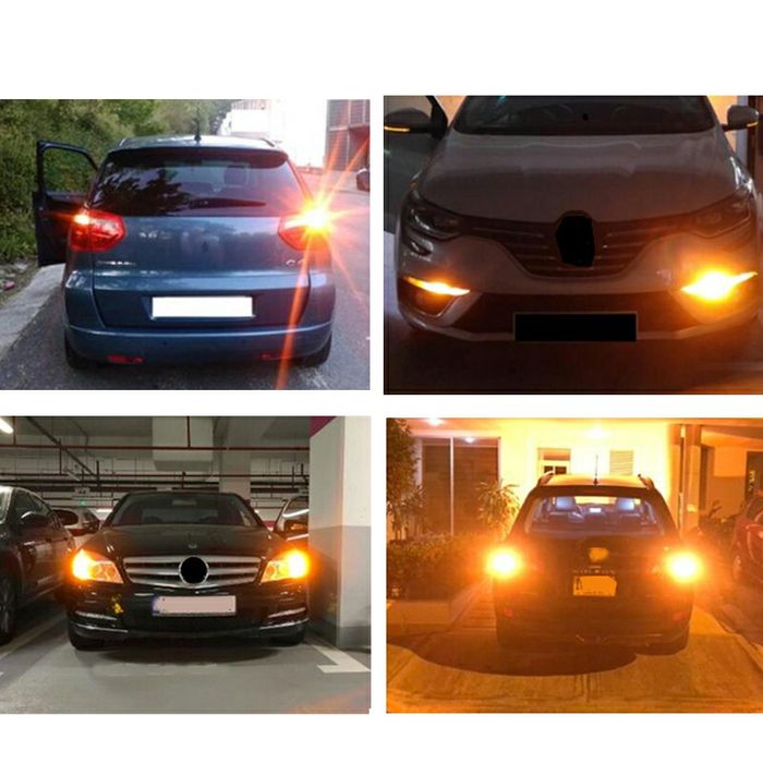 Bec led P21W-1157 Cu Două Faze (Pozitie-Frana)Lumină Roșie 1500 Kelvin