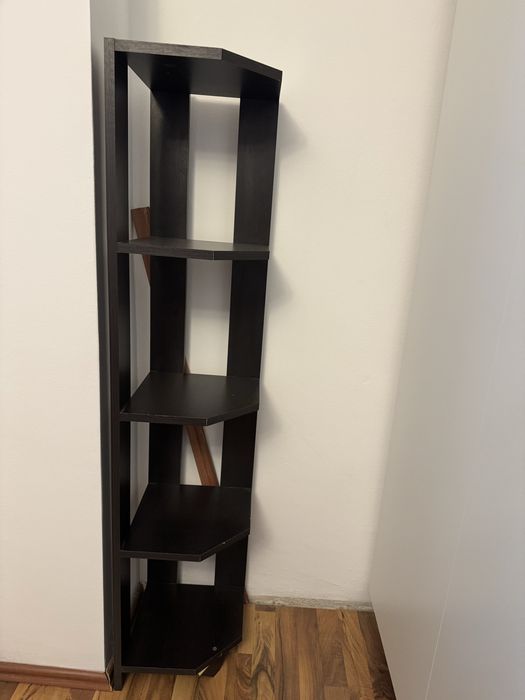 Etajeră de colț wenge – 5 rafturi