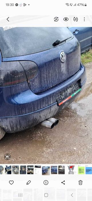 Tobă inox  teava goala  facuta  la presa fara suduri , Golf 5 Clapeta