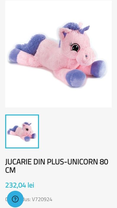 Unicorn jucărie plus 80 cm