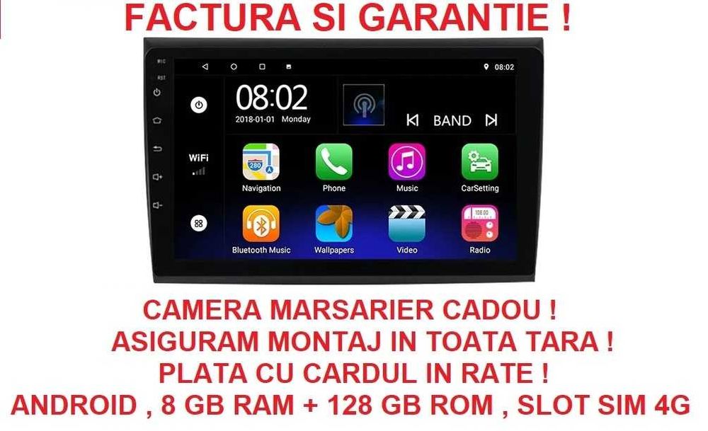 Navigatie Fiat Bravo din 2007 - 2012 , 2GB 4GB 8GB Camera Marsarier