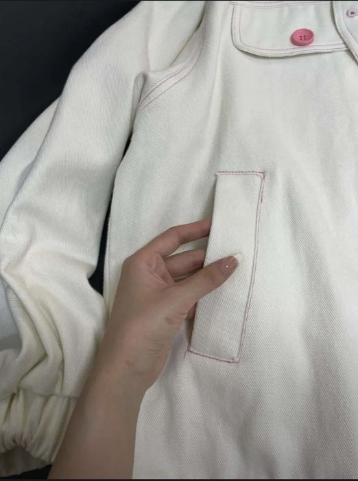 Женская  милая ветровка оверсайз размера  в корейском стиле бежевая ос