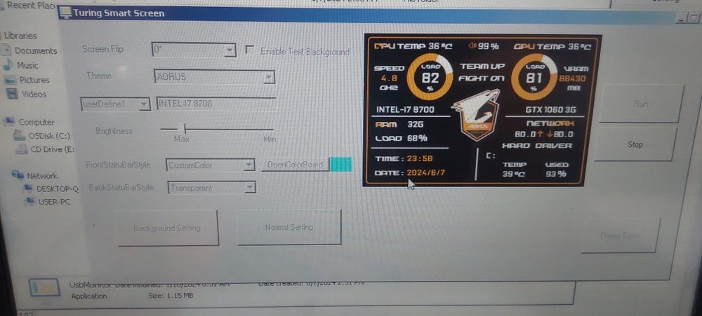 Display Secundar Smart Screen  IPS 3.5" Monitorizare CPU/GPU Aida64