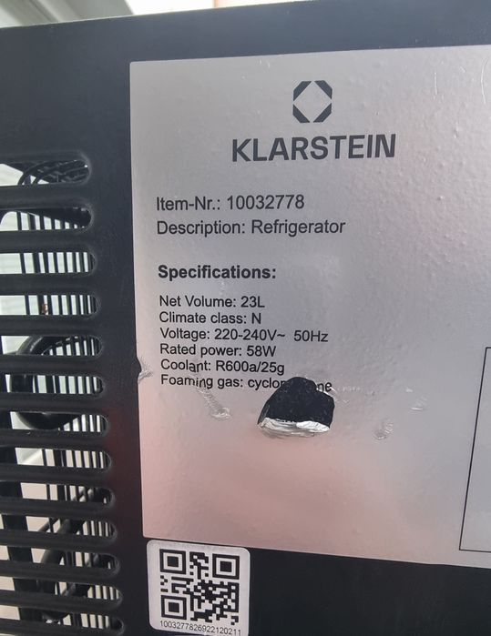 Мини Хладилна витрина Klarstein 23L