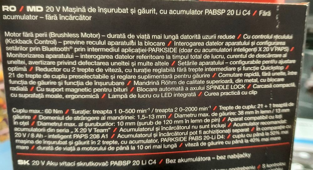 Bormasina parkside Performance