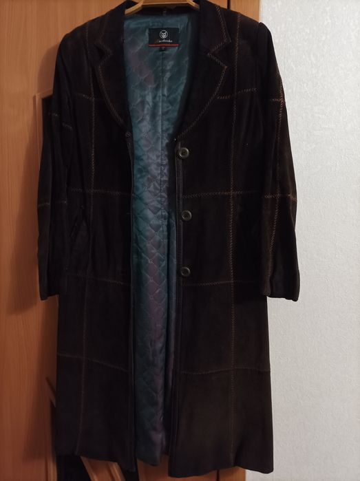 Пальто, натуральная замша