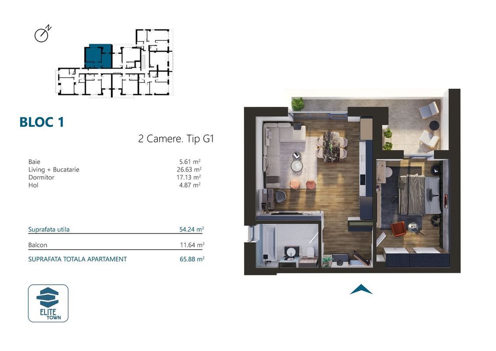 Elite Town Timisoara - Apartament 2 camere | TORONTALULUI
