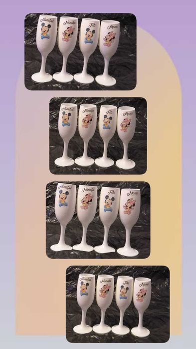 Pahare personalizate pentru nuntă pahare cu sclipici