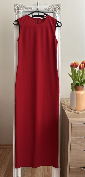 Червена рокля без ръкав Zara ZW Collection