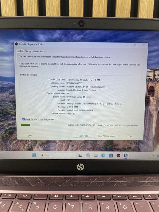 HP Pavilion i3-8145U 8Gb ram 256Gb SSD Garantie / Factura #57969