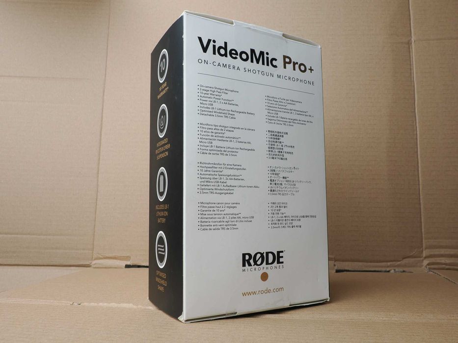 RØDE VideoMic Pro+  microfon shotgun on-camera  stare impecabilă cutie