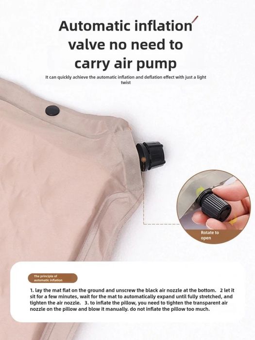 Надувной туристический коврик с подушкой 5см толщина