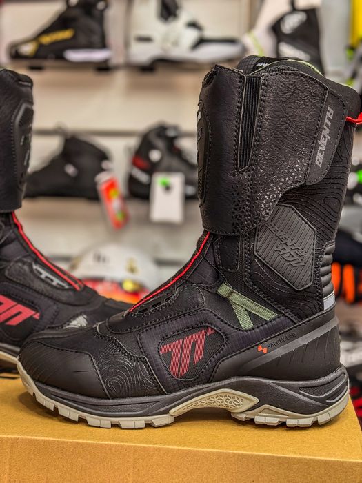 Cizme Moto Adventure Seventy Stelvio Negru/Rosu