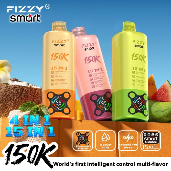 Vape Fizzy 15 in 1 150,000 reincarcabil model nou butoane speciale