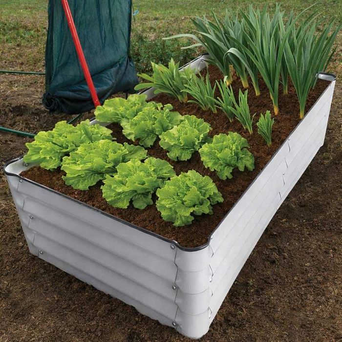 Градинска леха повдигната Herly,  права, размери 180×90×30 см, цвят бял