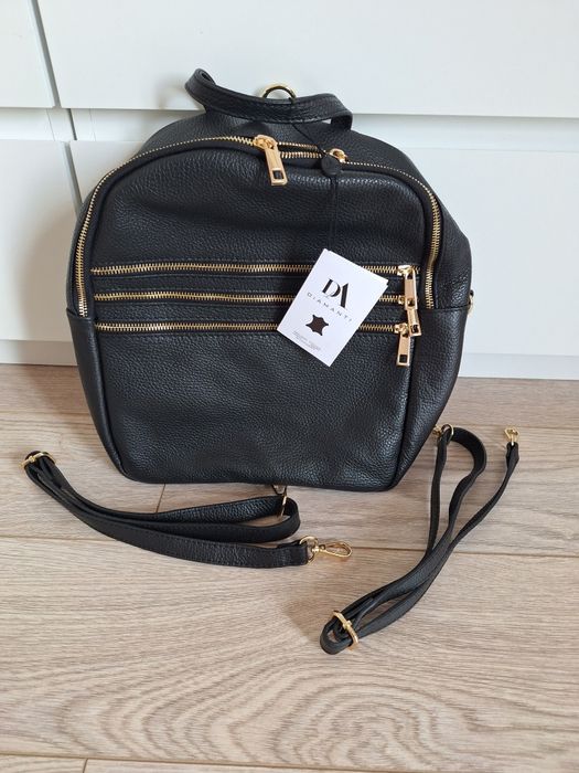 Nou - Rucsac negru piele naturala Diamanti