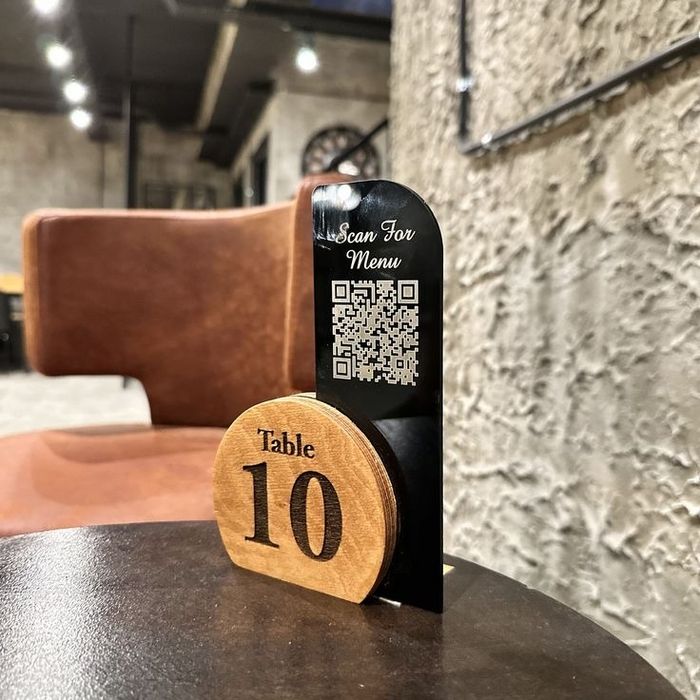 QR меню табличка, настольный меню