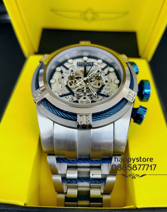 часовник INVICTA Zeus-Reserve Silver 52 mm, Инвикта нов