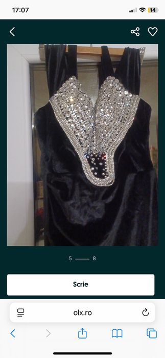 Rochie de ocazie catifea cu pietre