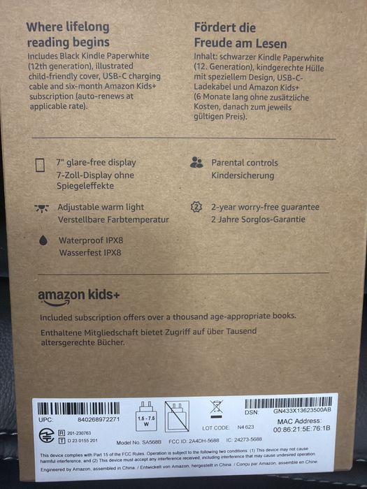 Ebook Reader amazon kindle paperwhite 12 gen 7” husa orginala inclusa 16gb