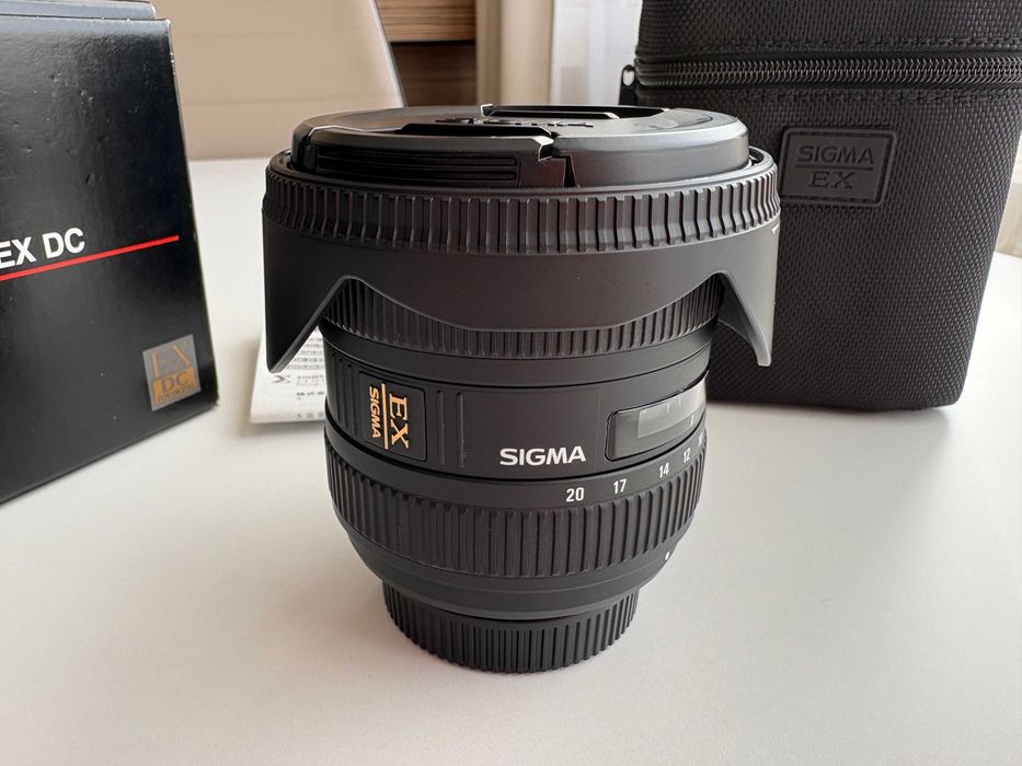 Sigma 10-20mm F4-5.6 EX DC за Nikon + кутия, калъф и сенник