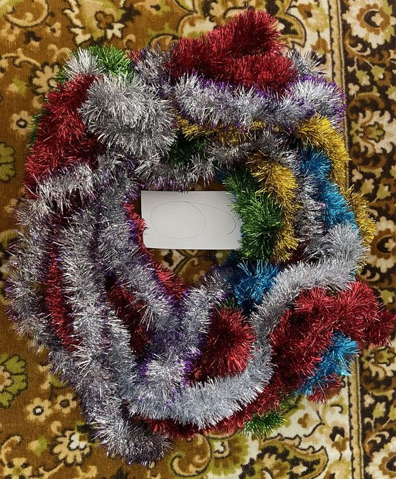 Елочные игрушки , стеклянные , СССР, МИШУРА НОВОГОДНЯЯ