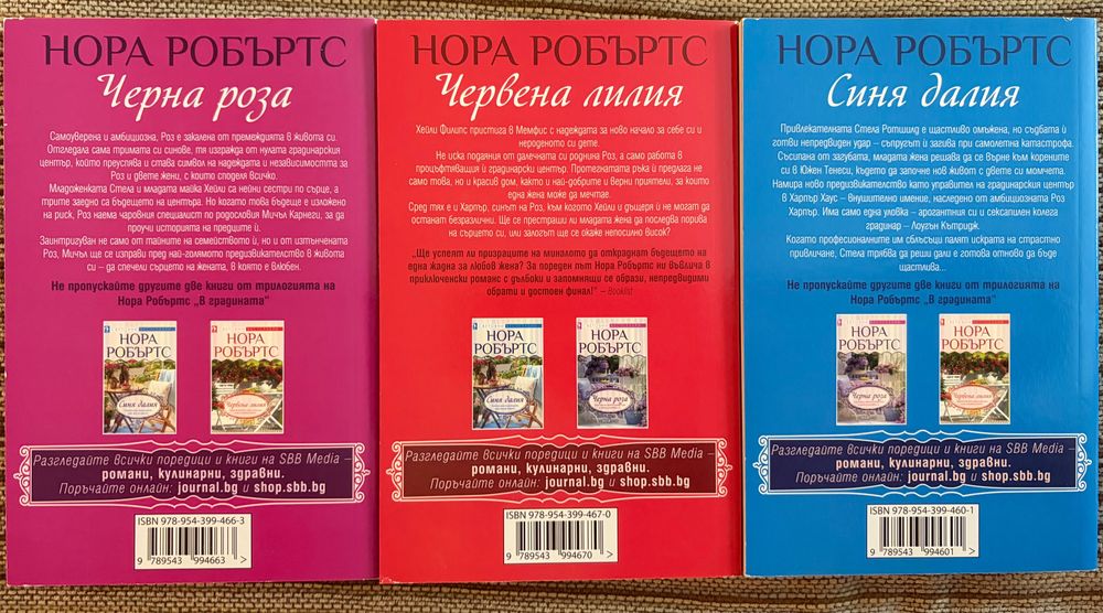 Трилогия “ В градината “ от Нора Робъртс