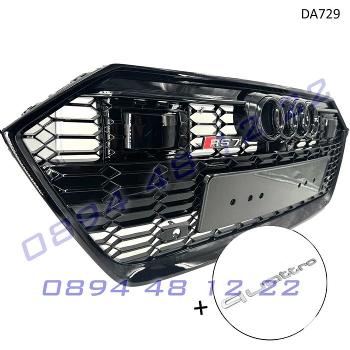 Предна решетка RS AUDI A7 18-23 ACC quattro Черна грил броня ауди а7