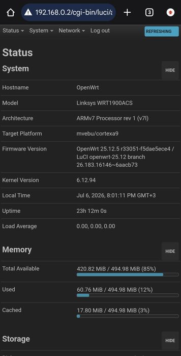 Router Wireless Linksys WRT1900ACS Dual-Core, Dual boot, OpenWrt 25.12.4, impecabil