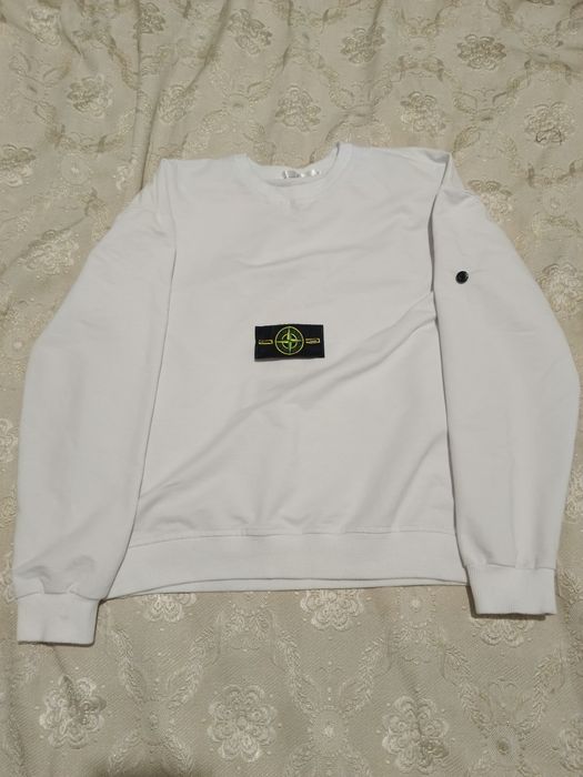 stone island white long sleeve