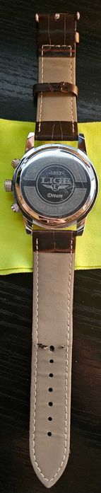 Ceas LIGE barbati alb Quartz  FARA baterie, curea UZATA