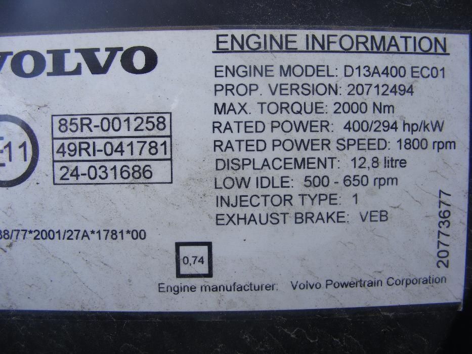 vand sau dezmembrez motor Volvo 400 D13A